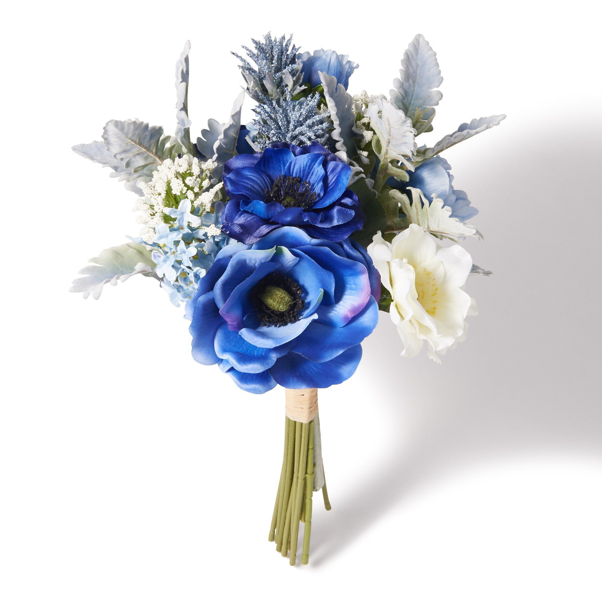 Bouquet Anemone Mix Blue - Premium Artificial Silk Flowers for Home Decor, Wedding Centerpieces, and Floral Arrangements