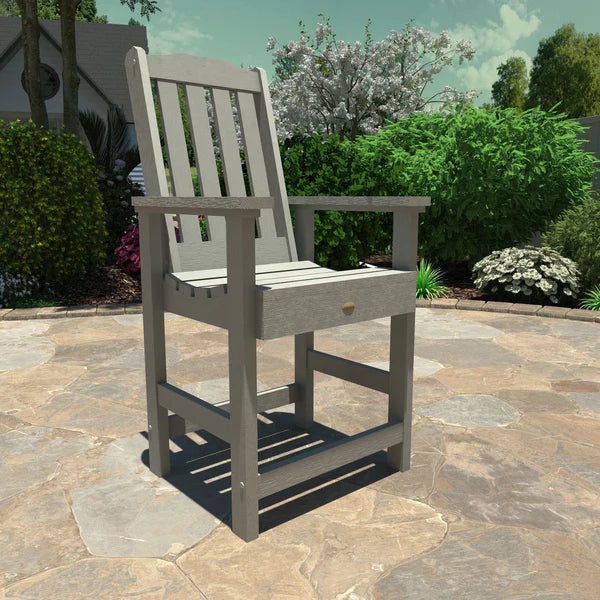 Lehigh Counter Height Outdoor Armchair - Patio Bar Stool with Weather-Resistant Design for Backyard, Deck, and Poolside Use