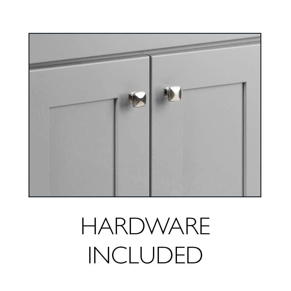 Design House Brookings 30-Inch Solid Wood Bathroom Vanity with Single Sink - Ready to Assemble in Sherwin Williams® Gray (587089) - Perfect for Modern Bathrooms, Small Spaces & Home Renovations