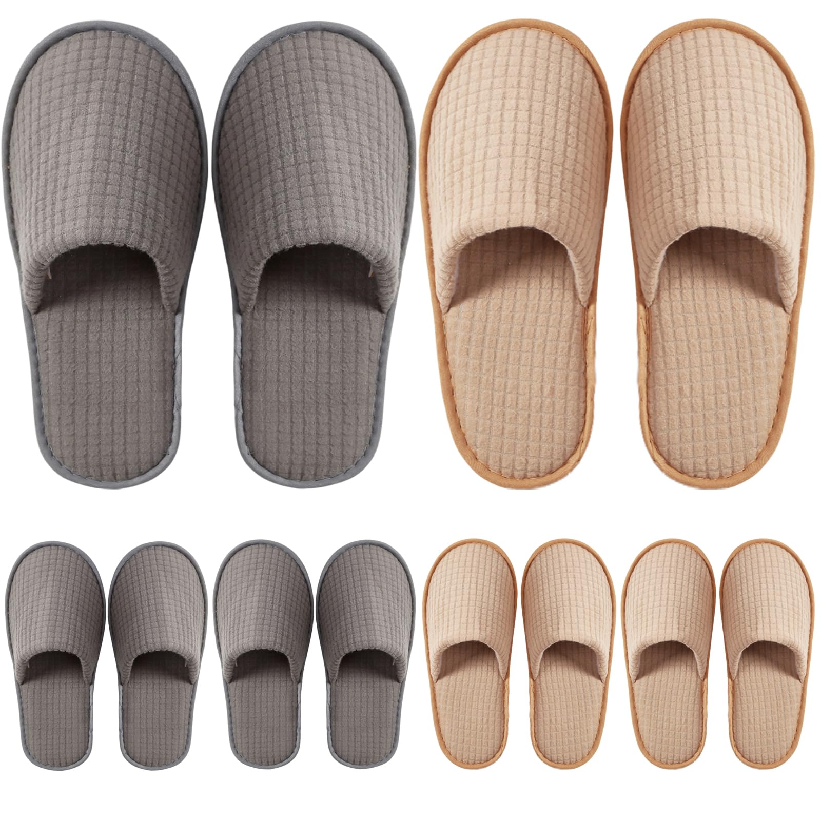 6 Pairs Non-Slip Disposable Slippers for Guests - Washable & Reusable Spa Slides, Indoor House Shoes for Women & Men - Perfect for Hotels, Home Use, Travel & Relaxation
