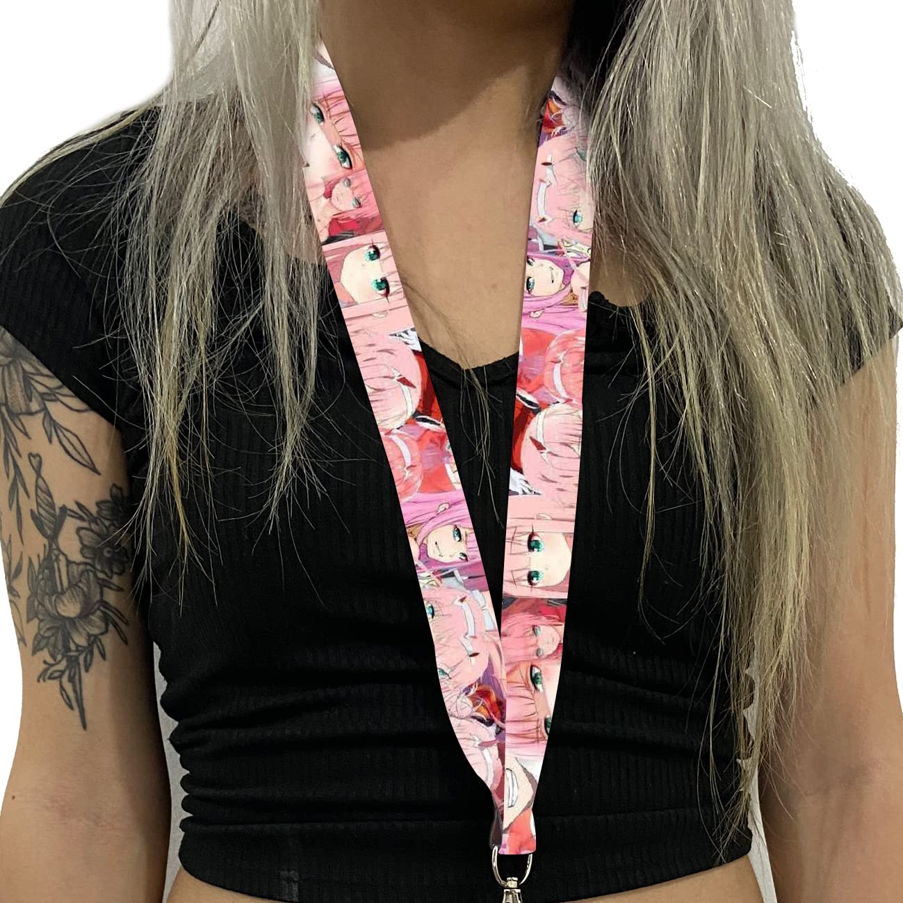 Zero Two Darling Anime Keychain - Cute Pink Lanyard for Keys & ID Badges | Perfect for Cosplay, Conventions, and Anime Fans