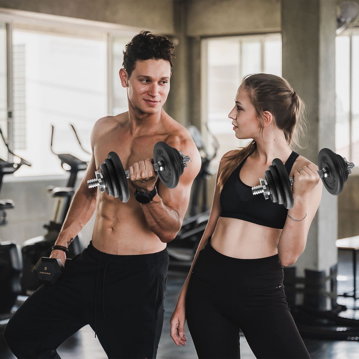 A2ZCARE 1 Inch Standard Weight Plates Set (1.25-15 lbs) - Cast Iron Dumbbell & Barbell Plates for Home Gym, Strength Training, and Fitness Workouts