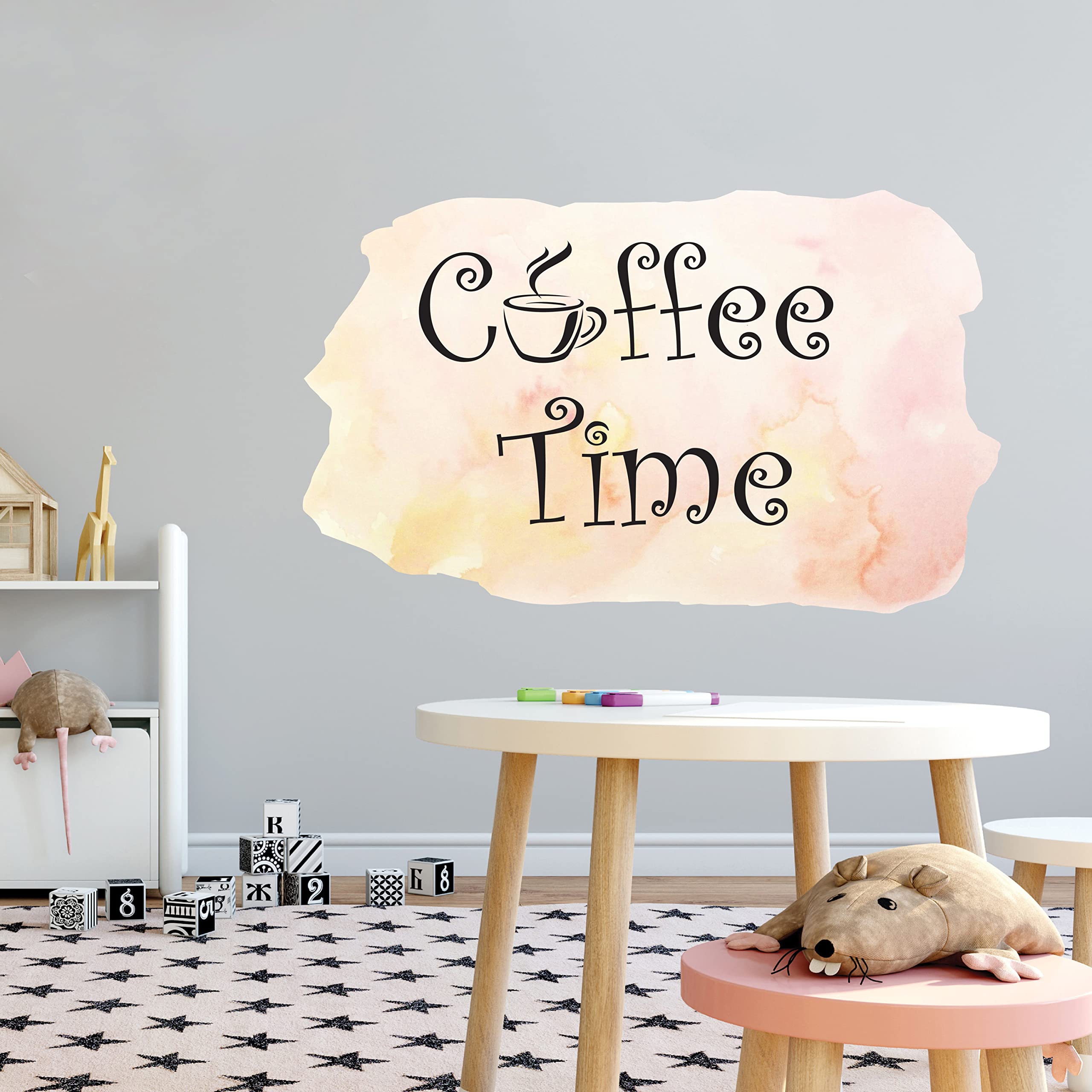 Vinyl Coffee Mug Wall Decal - 40x24 Inch Kitchen Decor for Coffee Lovers