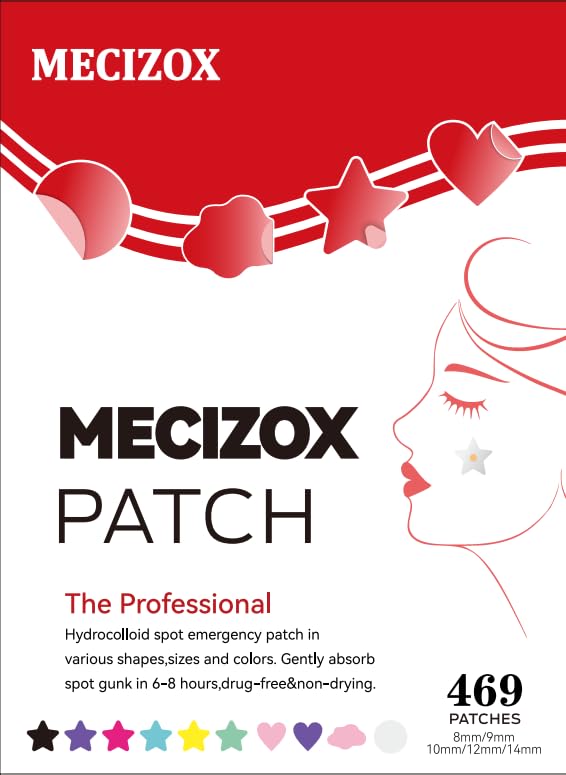 Hydrocolloid Star Patches for Acne Treatment - 469 Count Colorful Facial Stickers for Pimple Care | Absorbing Spot Covers for Teens & Adults | Cute Star-Shaped Face Patches for Overnight Healing & Makeup Prep
