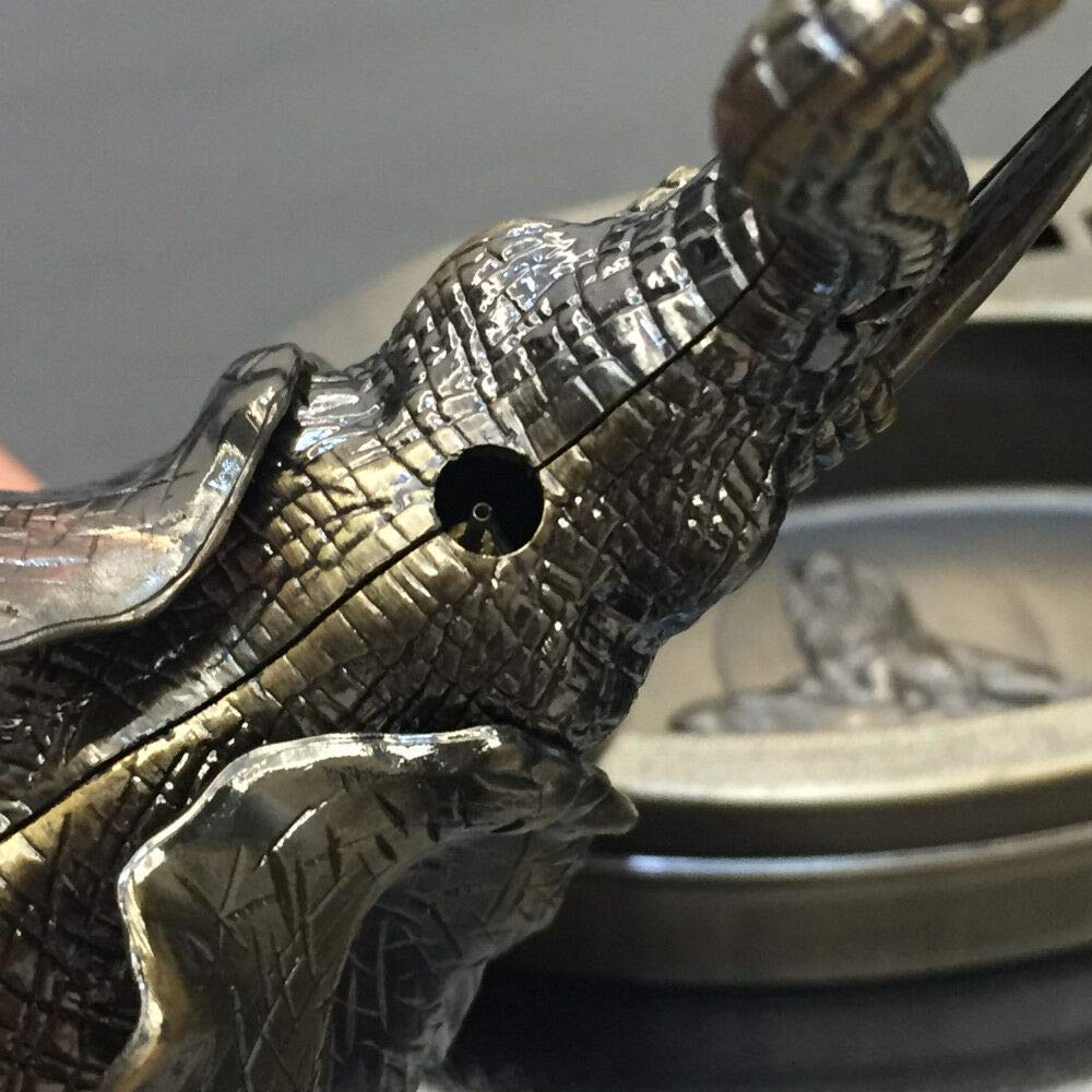 Refillable Butane Table Lighter with Elephant Design - Cigar & Cigarette Lighter with Built-in Ashtray - Perfect for Smoking Accessories, Home Decor, and Gift Ideas