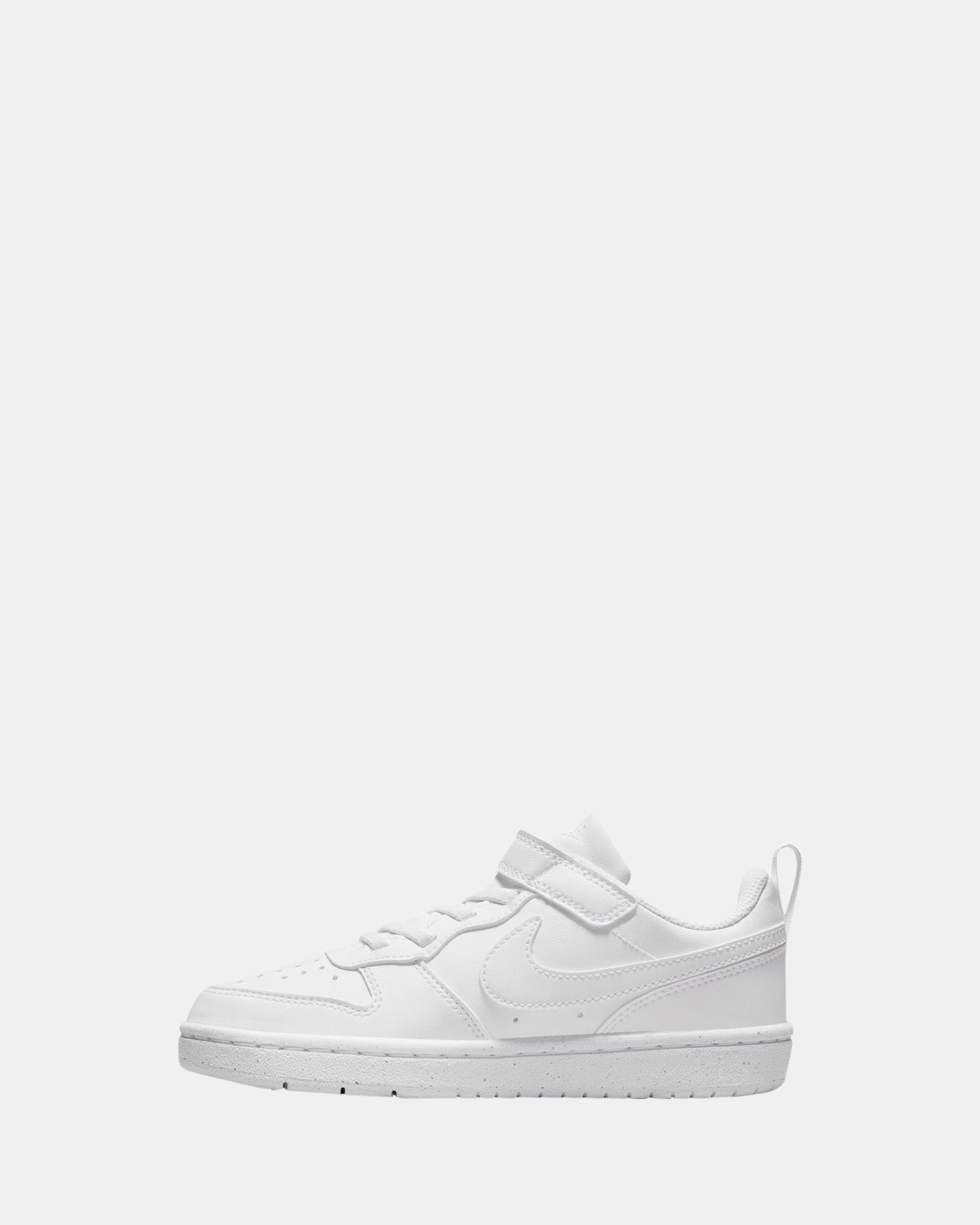 Court Borough Low Recraft Pre School Sneakers - White/White - Comfortable Kids Shoes for School & Playtime