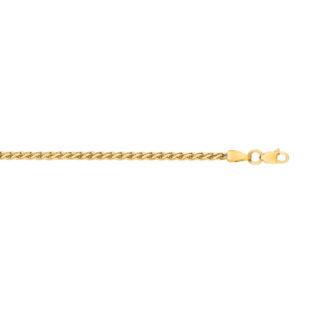 14K Gold 2.4mm Lite Round Wheat Chain Necklace for Women - Dainty Delicate Jewelry for Everyday Wear, Layering & Gifts