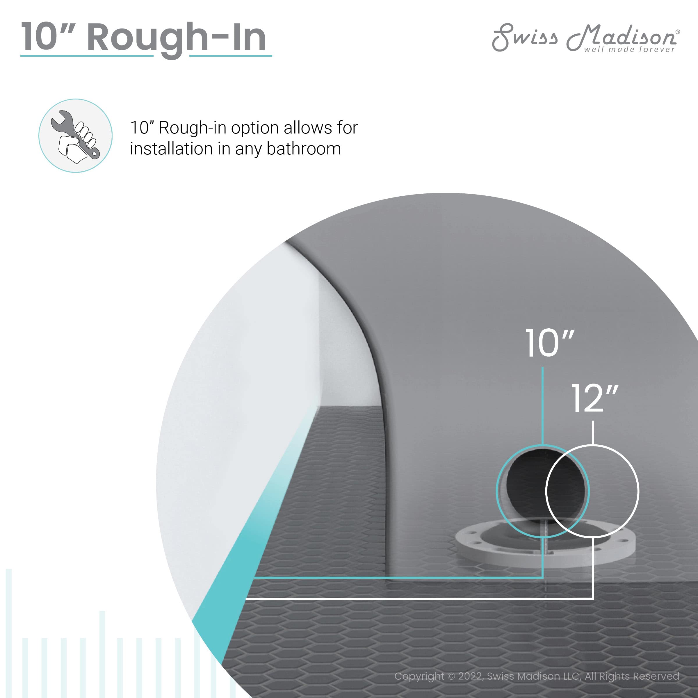 Swiss Madison St. Tropez One Piece Elongated Toilet - Dual Vortex Flush 1.1/1.6 GPF, 10