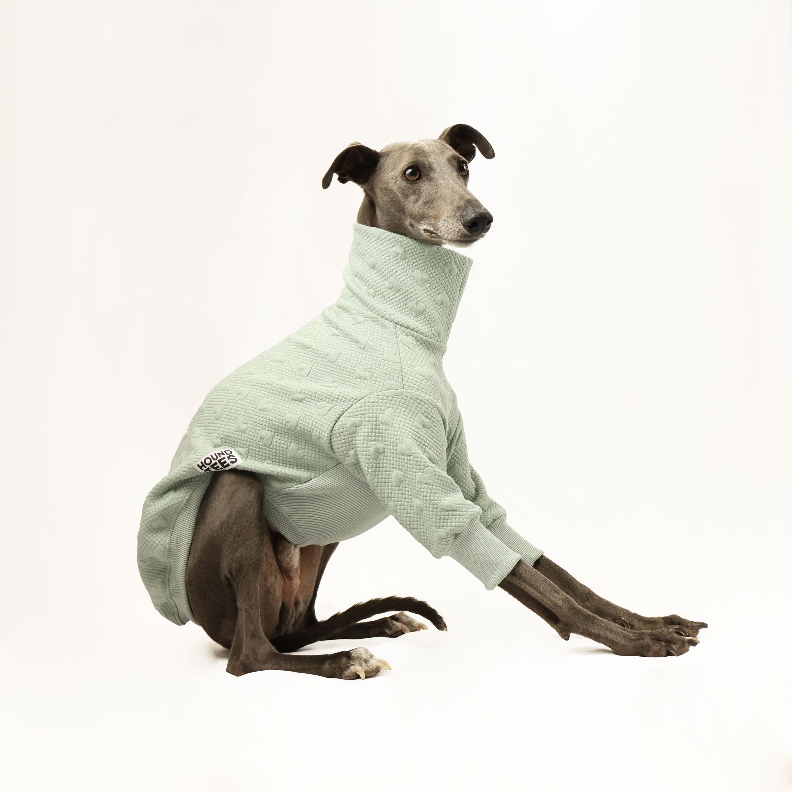 Olive You Whippet Quilted Sweater - Cozy Dog Clothes for Small Breeds | Perfect for Winter Walks & Outdoor Adventures