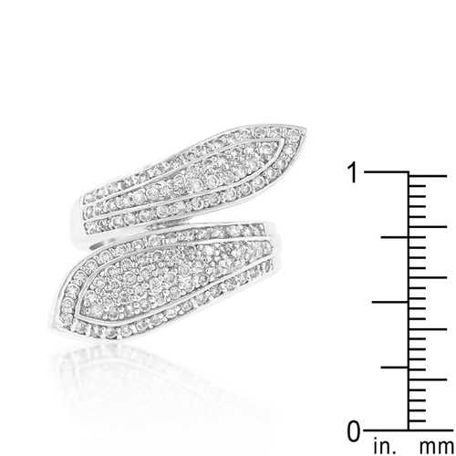 Pave Wrap Ring - Sterling Silver Stackable Ring with Cubic Zirconia Stones for Women | Perfect for Layering, Gift Giving & Everyday Wear