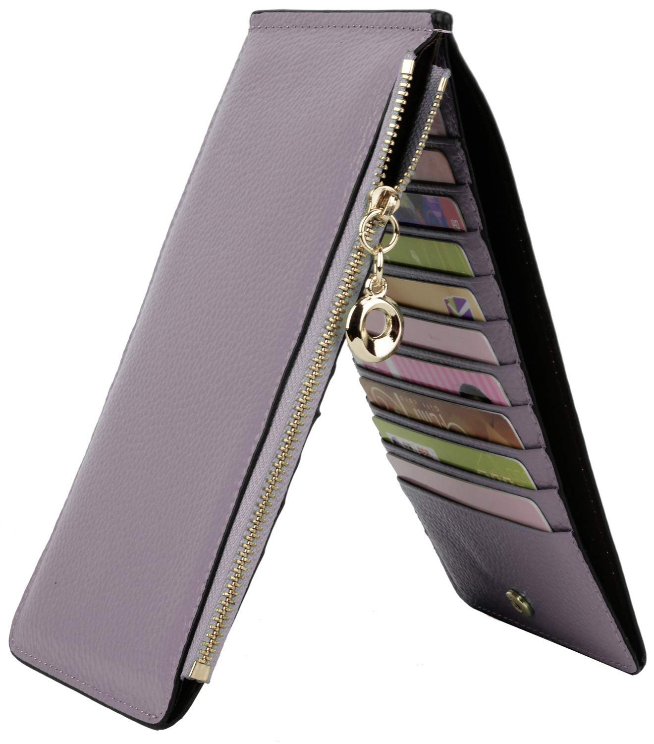 YALUXE Women's Genuine Leather RFID Blocking Wallet with Zipper Closure - Multi Card Organizer & Phone Pocket - Perfect for Travel, Work, and Everyday Use