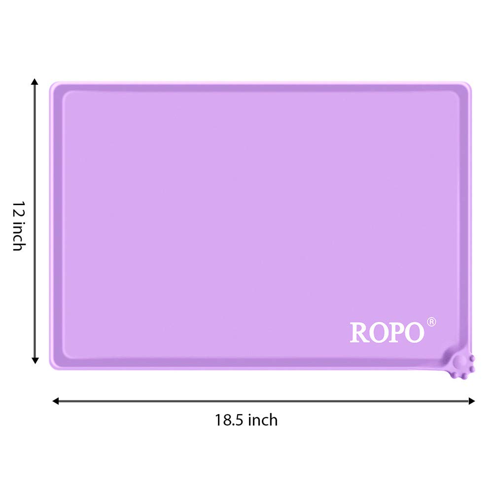 Non-Slip Silicone Pet Feeding Mat for Dogs & Cats - Purple, Durable Bowl Mat for Mess-Free Meals