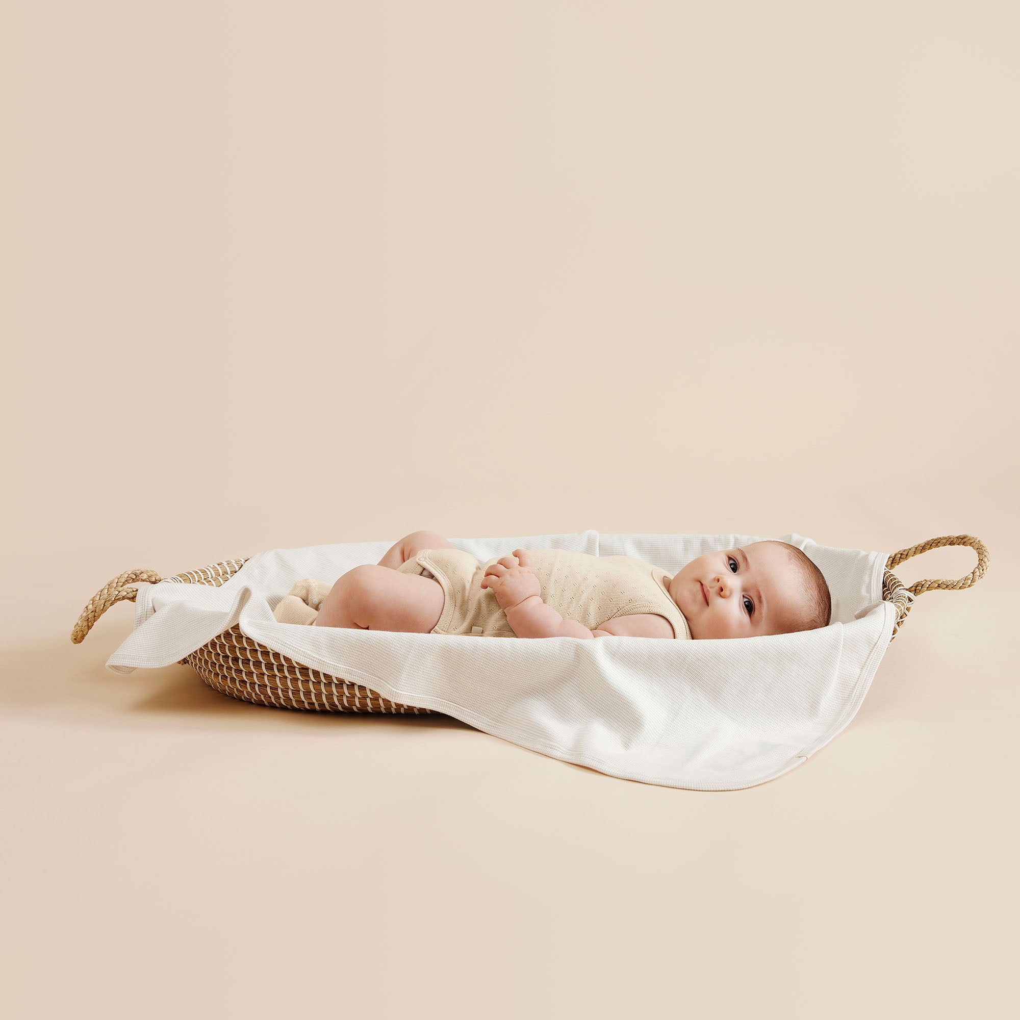 Organic Cotton Pointelle Singlet Bodysuit for Babies - Soft Breathable Onesie for Newborns & Infants - Perfect for Everyday Wear, Playtime & Photo Shoots