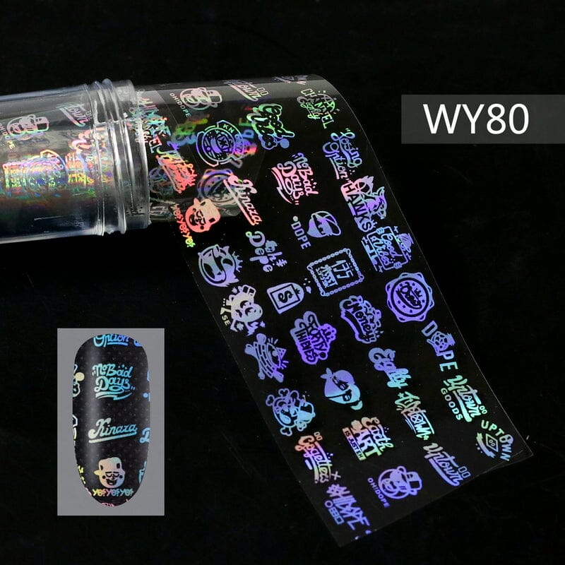 Holographic Laser Transfer Foil Roll - WY Series for DIY Crafts, Nail Art, Scrapbooking & Gift Wrapping