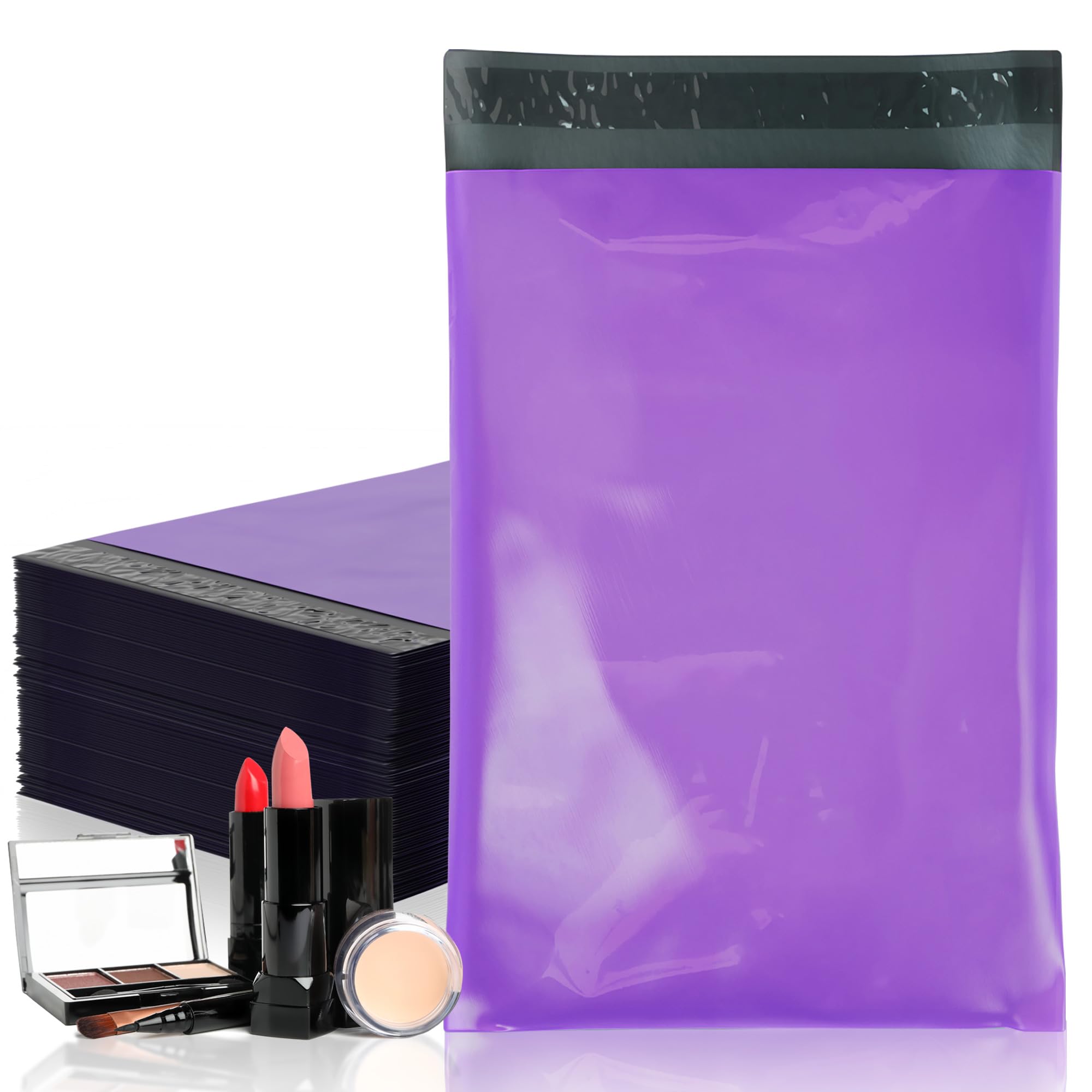 Purple Poly Mailers 7.5 x 10.5 Inches - 1000 Pack With Self-Seal Tape - Stretchy Waterproof Shipping Bags for Clothing, Apparel & Ecommerce - Perfect for Online Stores, Boutiques & Small Business Shipping