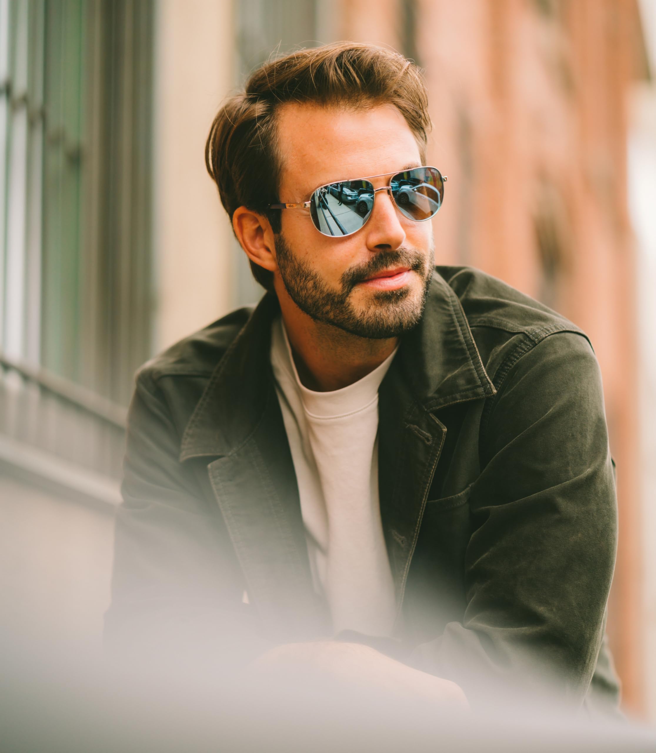 Revo Arthur Polarized Sunglasses for Men & Women - Crystal Glass Lens, Metal Aviator Frame - UV Protection for Driving, Fishing & Outdoor Activities