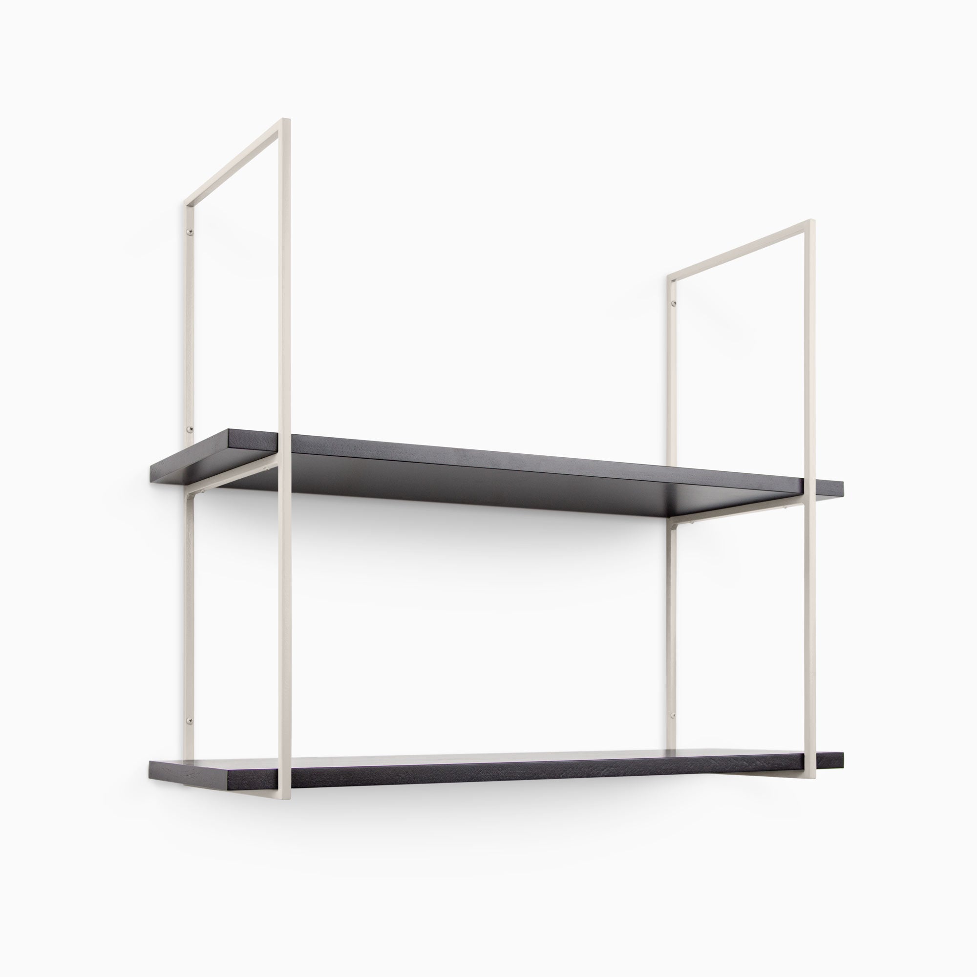 Lloyd Black 2 Tiered Shelf - Modern Wooden Storage Shelf for Home & Office Organization - Perfect for Books, Plants, Decor in Living Room, Bedroom or Workspace