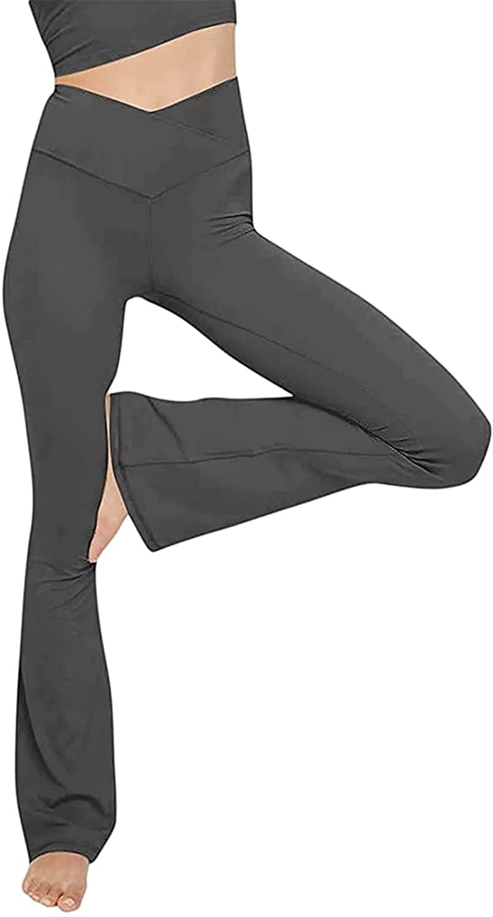 Women's High Waist Bootcut Yoga Pants with Tummy Control - Flared Crossover Leggings for Yoga, Pilates & Everyday Wear