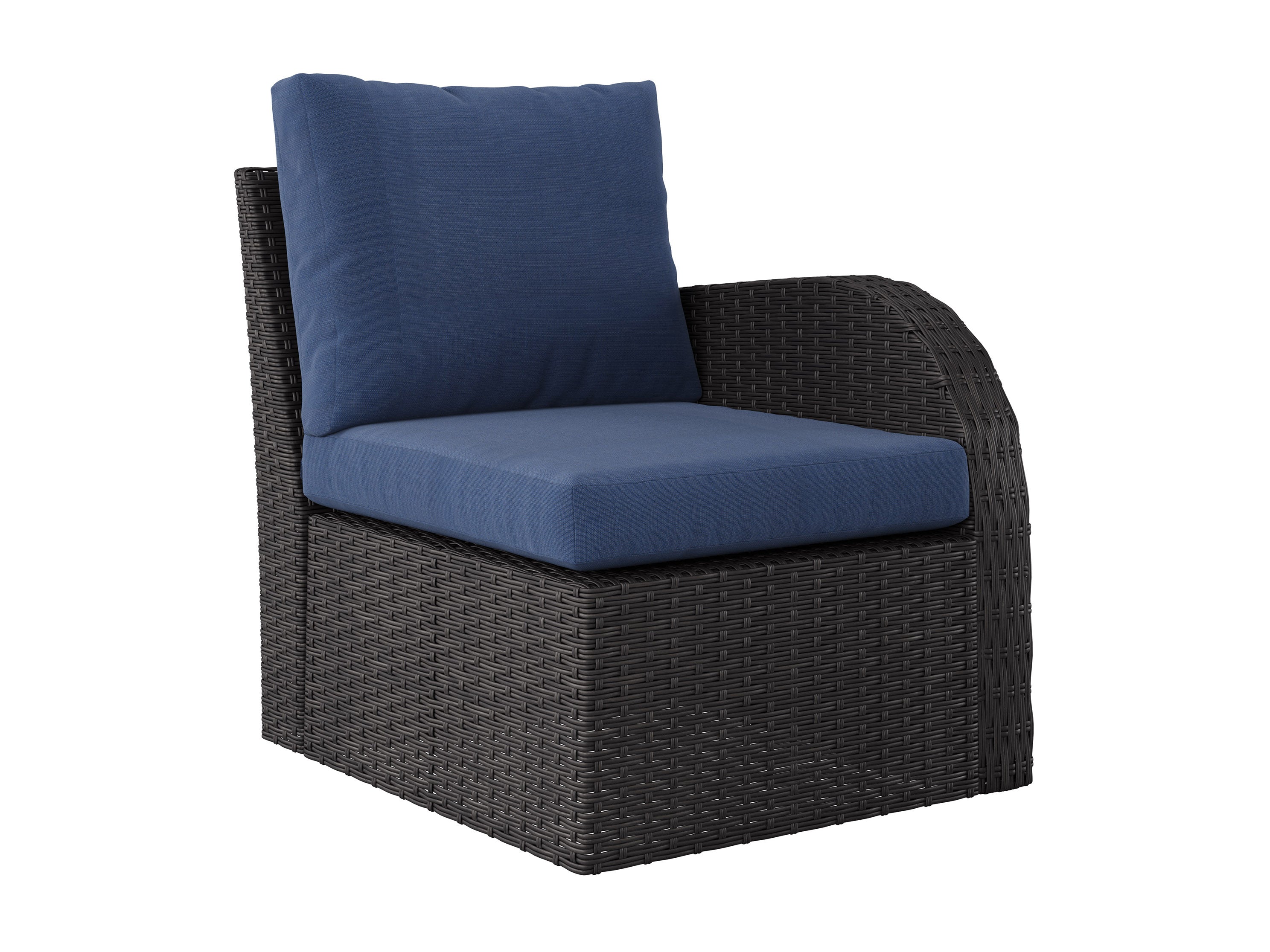 5-Piece Blue Outdoor Loveseat Set - Patio Furniture for Garden, Backyard & Poolside Relaxation - Weather-Resistant Sectional Sofa with Cushions