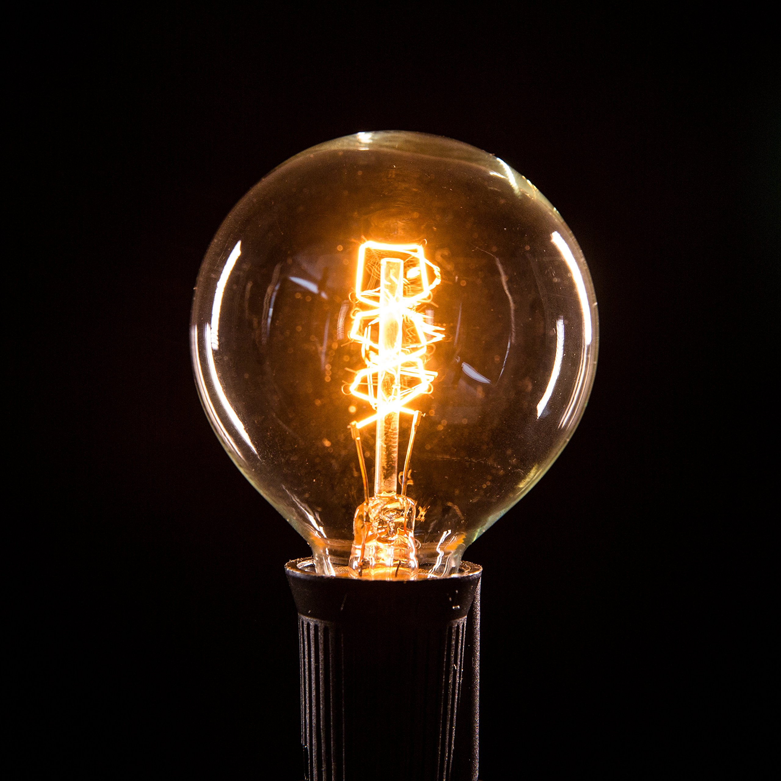 Commercial Edison Bulb Outdoor String Lights - 100 ft G50 Spiral Filament with Hand-Threaded Design & Black Weatherproof Wire | Perfect for Patio, Garden, Wedding, Cafe & Restaurant Decoration