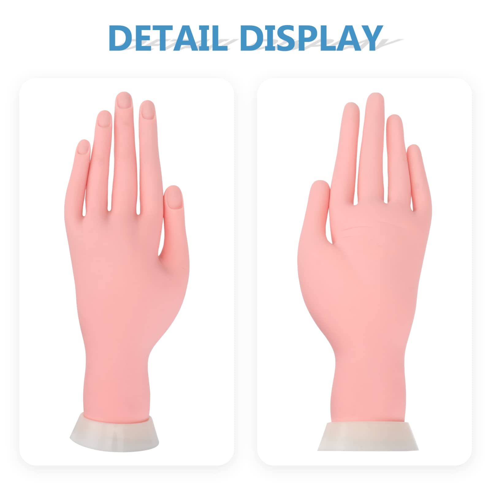 OSALADI Professional Nail Practice Hand Model - False Nails Training Kit with Glue & Red Gel Polish for Manicure Students & Nail Technicians | Perfect for Salon Training, Home Practice & Nail Art Design