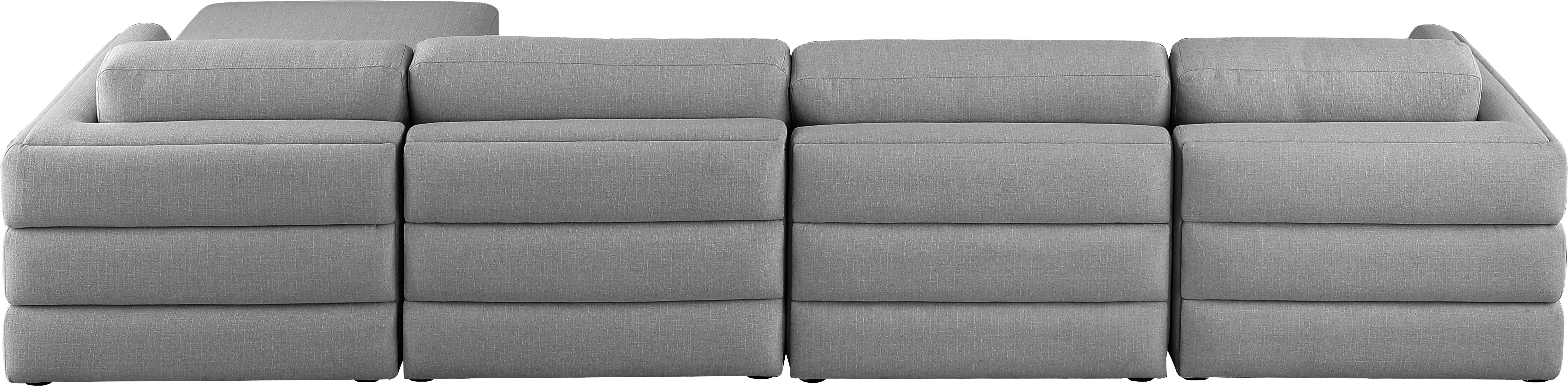 Beckham Durable Linen Textured Fabric Modular Sectional Sofa - Modern Living Room Furniture for Home Theater, Family Gatherings & Cozy Relaxation