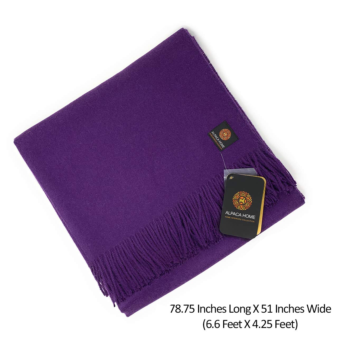 Premium 100% Baby Alpaca Wool Throw Blanket - Hypoallergenic, All-Natural & Soft - 51x71 Inches (Sugar Plum) - Cozy Home Decor, Perfect for Sofa, Bed & Travel Accessories