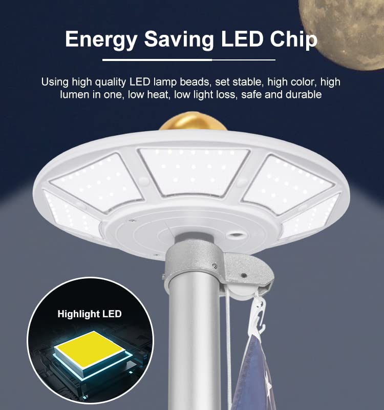 Solar Flag Pole Light - 200 LEDs, 2130 Lumen Waterproof Outdoor Flagpole Light for 15-25 Ft Flags | 12 Hours Runtime | Perfect for Patriotic Displays, Garden Decor & Nighttime Flag Illumination (White)