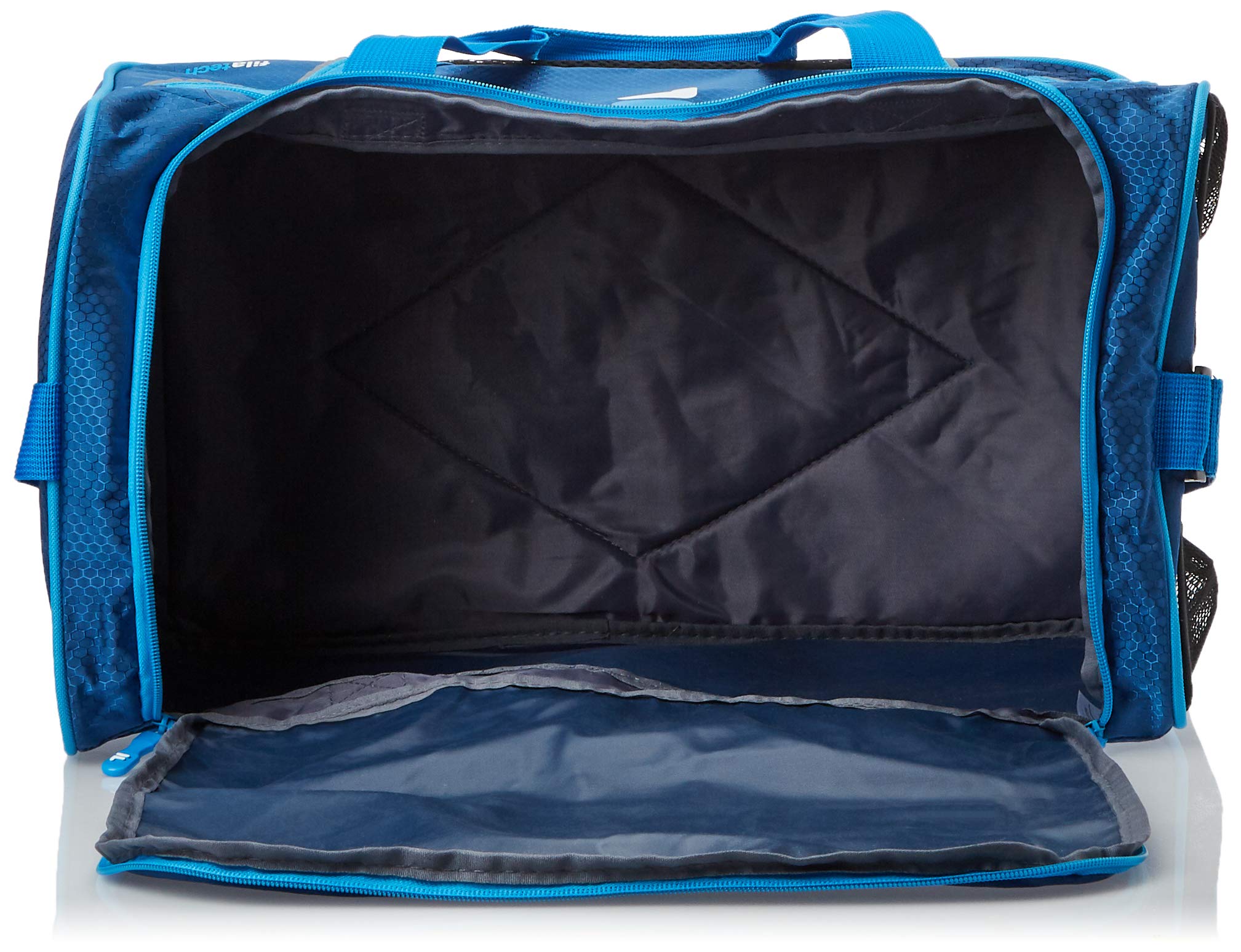 Fila Drone SM Travel Gym Sport Duffel Bag - Water-Resistant Nylon Carryall for Men & Women - Perfect for Gym, Workout, Travel & Sports - Navy/Blue, One Size