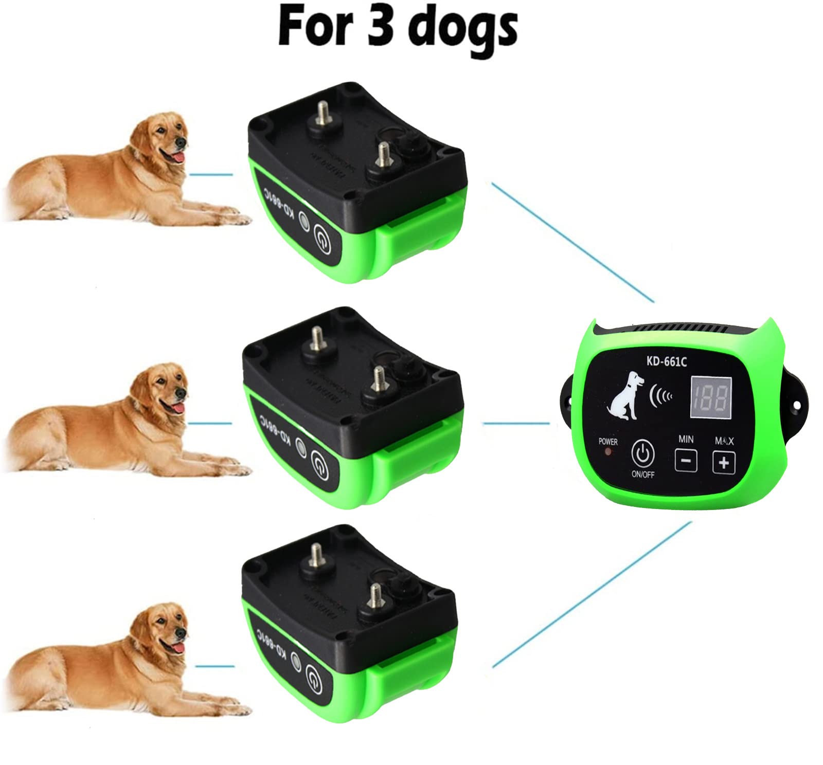 **Wireless Dog Fence System - Adjustable Electric Pet Containment Boundary with Rechargeable Waterproof Training Collar - Safe & Effective for 2 Dogs - Perfect for Backyard, Training & Outdoor Use**