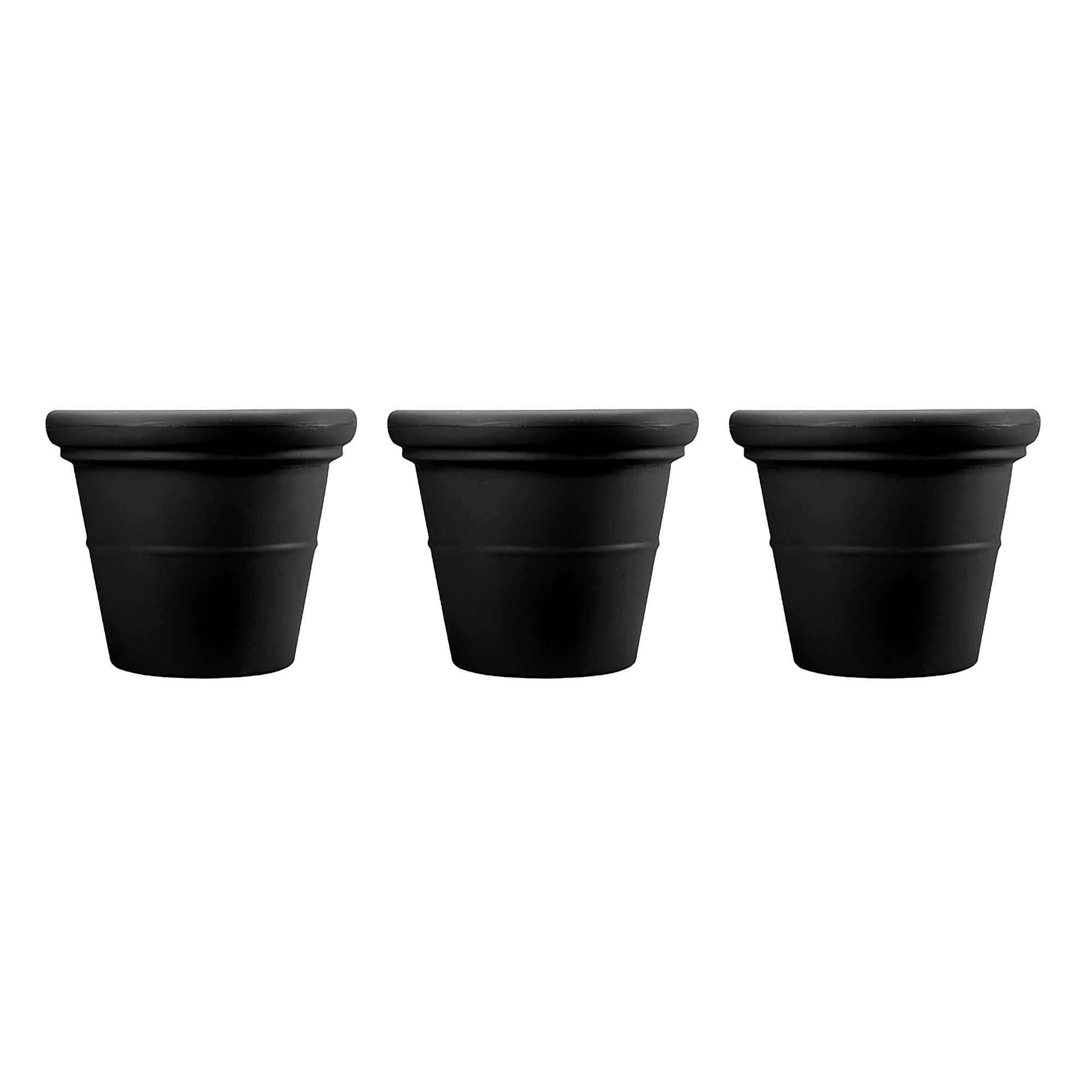 HC Companies 17 Inch Terrazzo Round Planter - Indoor & Outdoor Heavy Rim Flower Pot for Plants, Succulents, Vegetables - Perfect for Patio, Garden, Balcony Decor (3 Pack, Black)