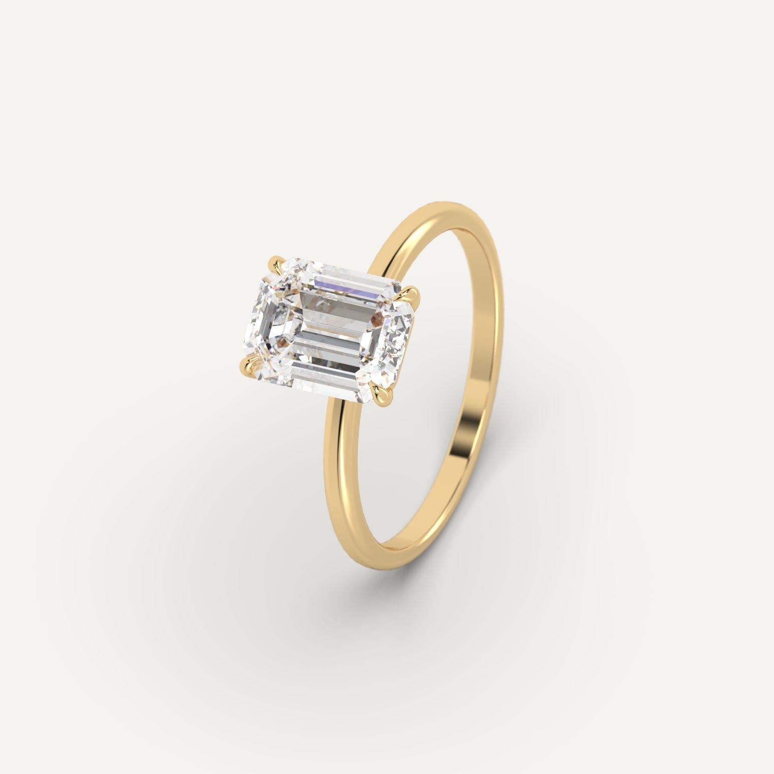 2 Carat Emerald Cut Diamond Ring - Elegant Solitaire Engagement Ring for Women, 14K White Gold, Ideal for Proposals, Anniversaries & Special Occasions