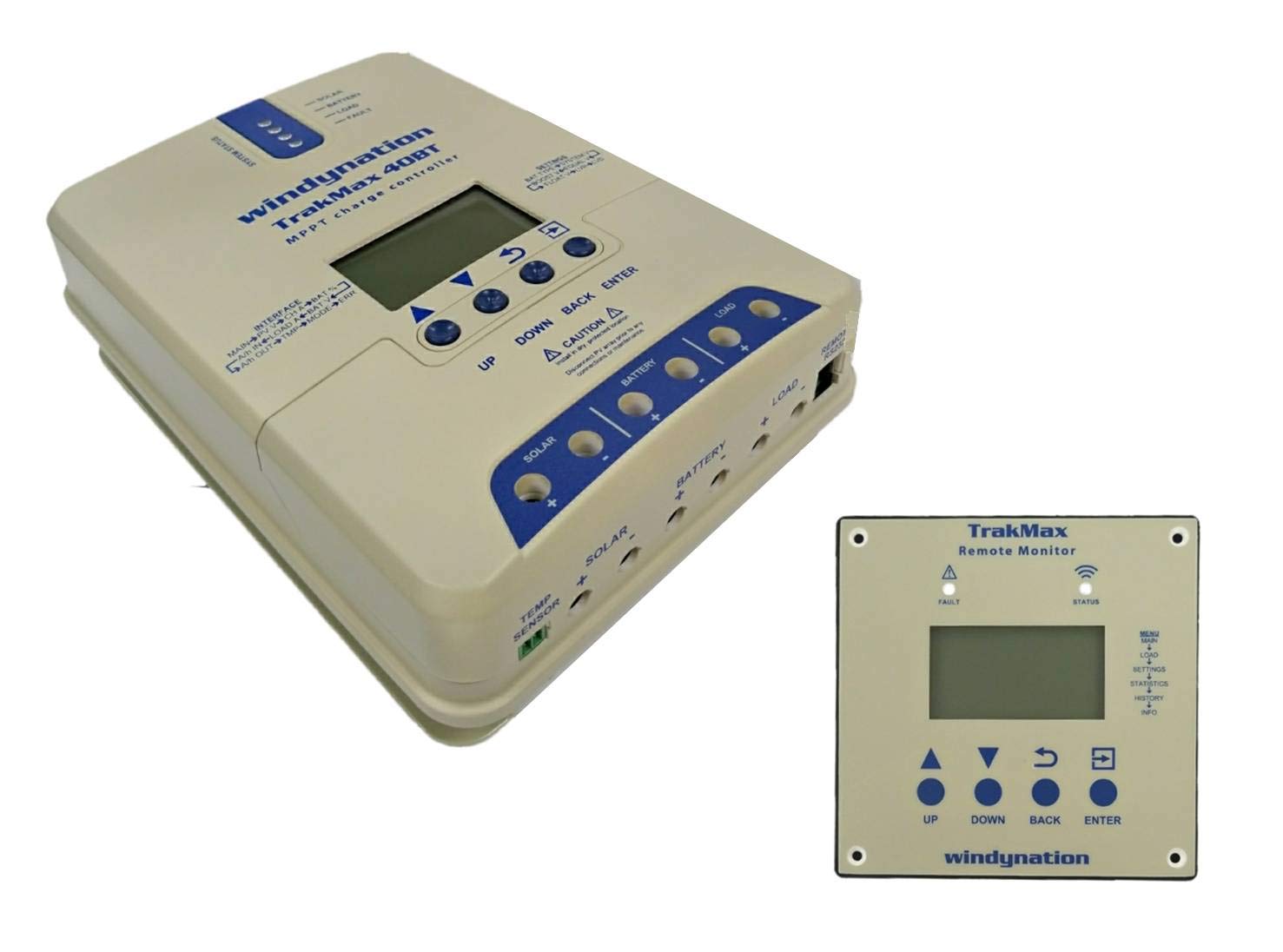 WindyNation TrakMax 40A MPPT Solar Charge Controller - 12V/24V for Sealed, AGM, Gel & Lithium Batteries with Remote Meter Kit | Perfect for RV, Marine, Off-Grid & Home Solar Systems