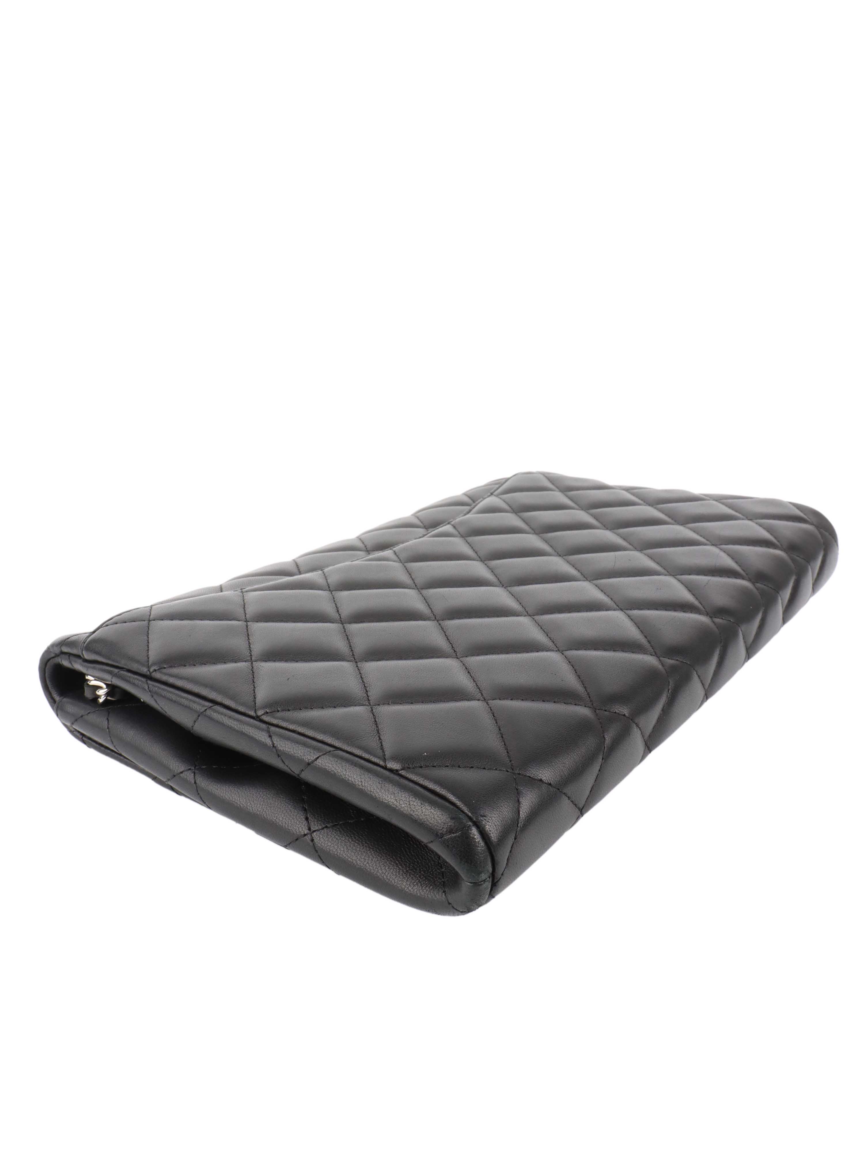 Chanel Black Lambskin Shoulder Clutch Bag for Women | Luxury Designer Handbag for Evening Parties, Weddings & Special Occasions