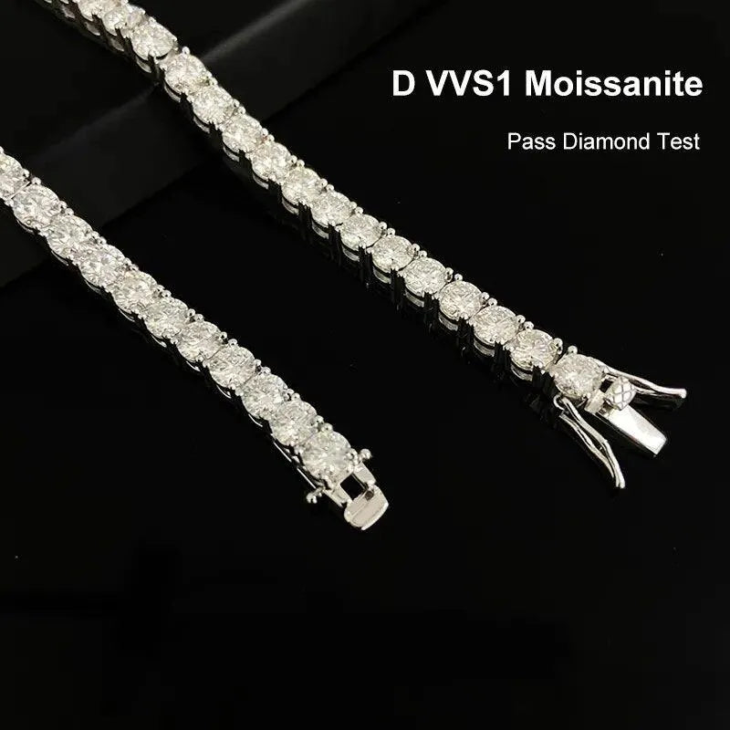 2mm 3mm 4mm 5mm Moissanite Tennis Bracelet for Women & Men - 925 Sterling Silver with 18K Gold Plated - GRA Certified - Perfect for Weddings, Anniversaries & Special Occasions