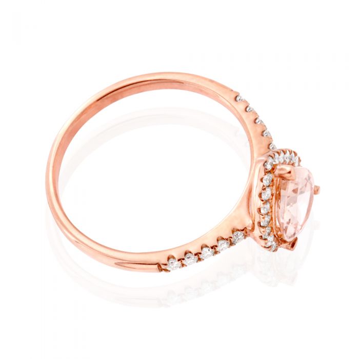 9ct Rose Gold 1.50 Carat Morganite & 0.30 Carat Diamond Engagement Ring - Perfect for Proposals, Anniversaries & Special Occasions