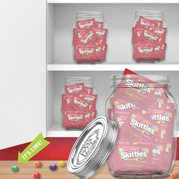 Skittles Original Fruit Candy - 1 Lbs Bulk Pack (16 Oz) | 25+ Individually Wrapped Fun Size Mini Bags | Resealable for Freshness | Perfect for Halloween, Party Favors, Office Snacks & Road Trips