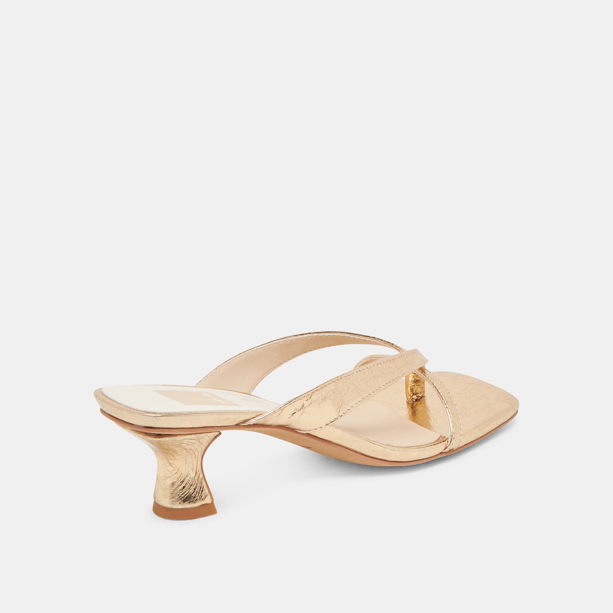 BREVEL Women's Gold Distressed Leather Heels - Stylish High Heels for Parties, Weddings & Evening Events