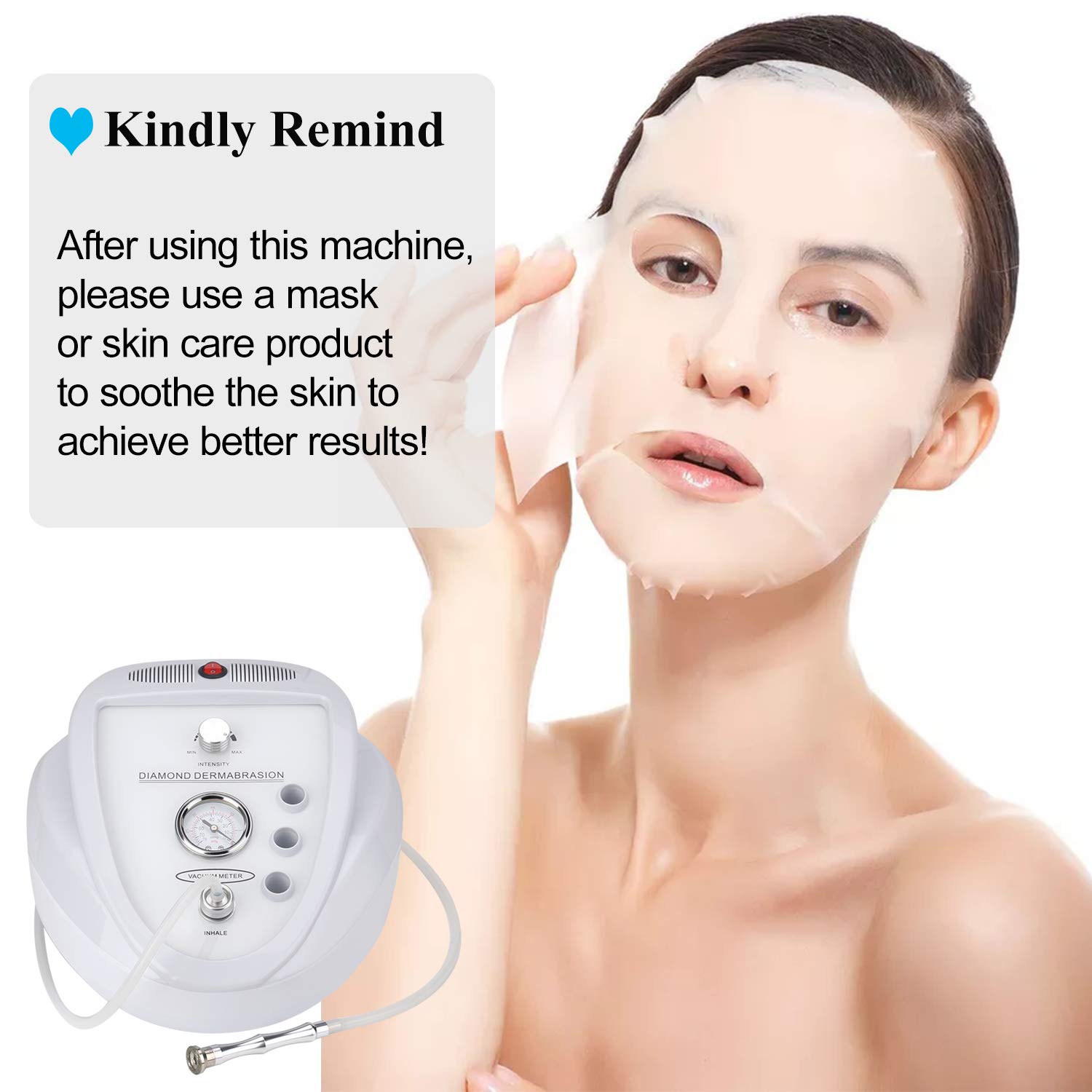 Professional Diamond Microdermabrasion Machine - Mcwdoit 65-68cmHg Suction Power for Skin Peeling, Rejuvenation & Tightening | At-Home Facial Beauty Device for Anti-Aging & Blackhead Removal | Perfect for Spa, Salon & Personal Skincare Routine