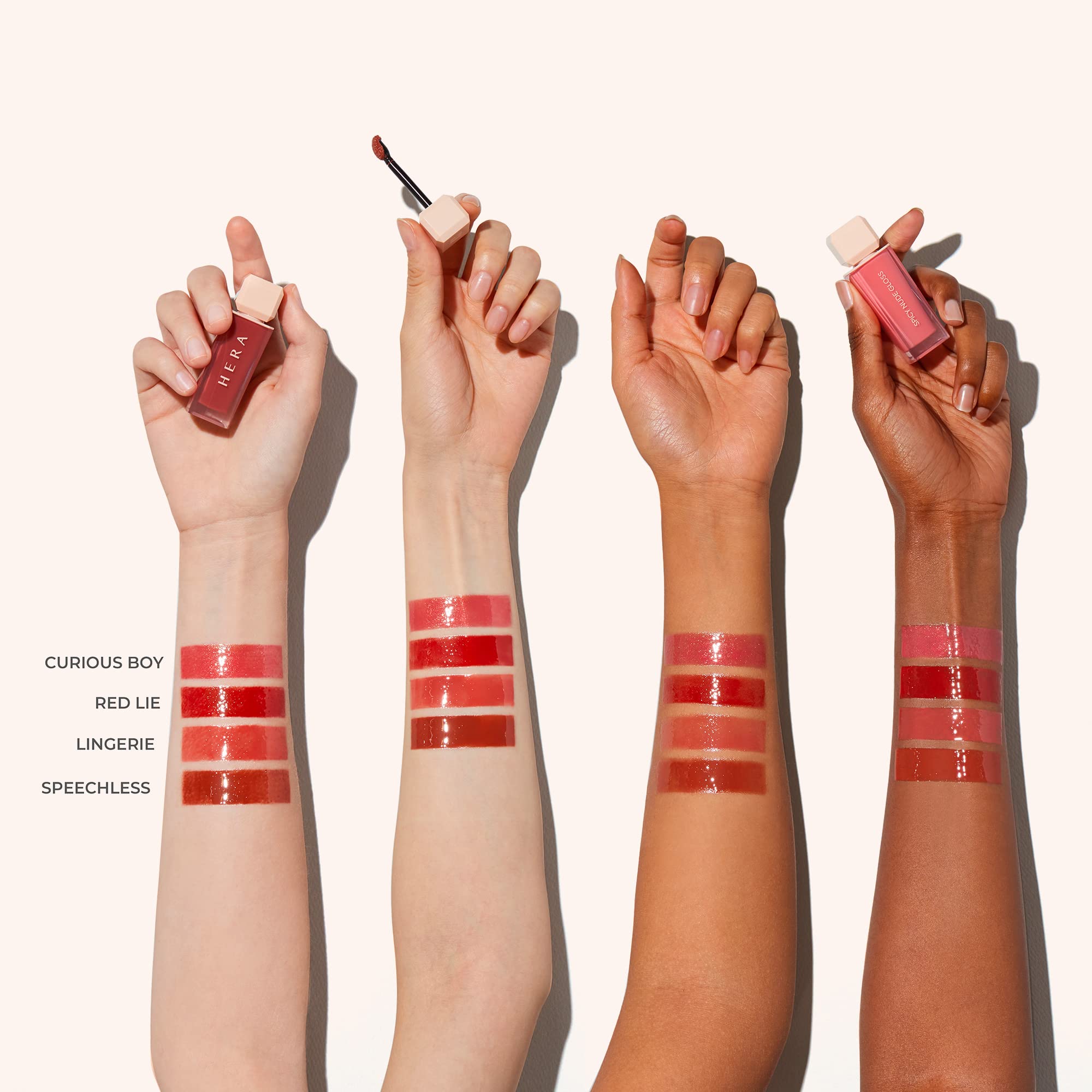 HERA Lip Gloss - Sensual Spicy Nude Glossy Lipstick by Amorepacific (5g/0.17oz, Shade 422) | Korean Moisturizing Lip Makeup for Daily Wear & Special Occasions