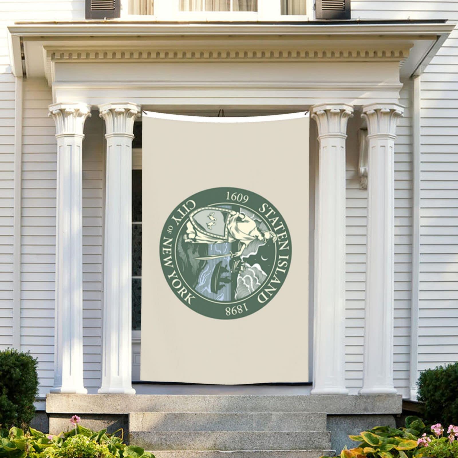 Staten Island Borough Flag 5x8 FT - Double-Sided Durable Polyester Outdoor Banner for Home, Patio & Yard Decor - Perfect for Garden, Porch & Welcome Display