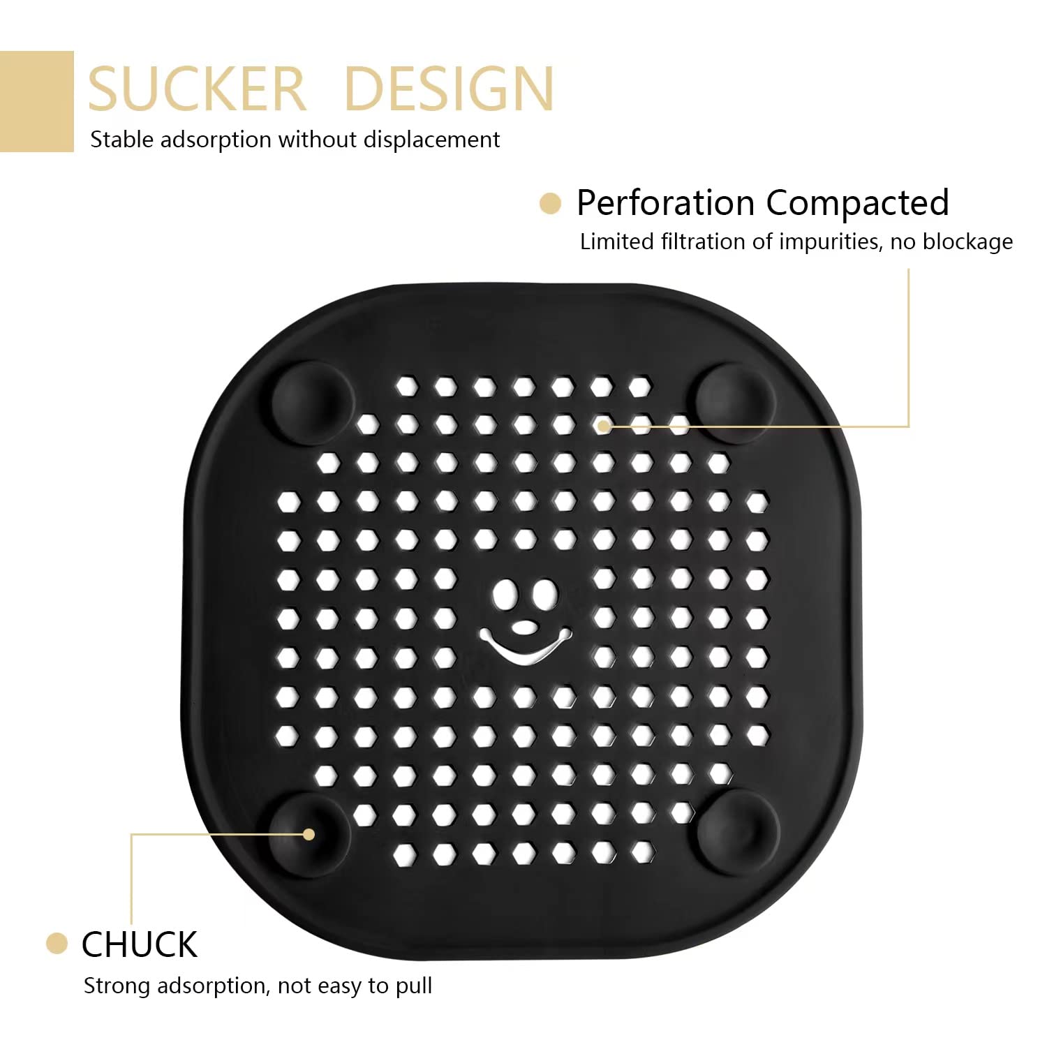 2 Pack Shower Drain Cover Hair Catcher - Deep Grey Bathtub Drain Protector with Fine Mesh for Bathroom, Sink & Tub - Prevents Clogs & Easy Cleaning (Home, RV, Gym Use)