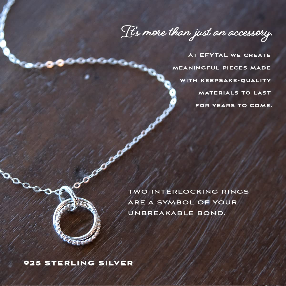 EFYTAL 925 Sterling Silver Interlocking Circles Necklace for Women - Perfect Sister Birthday Gift & Thoughtful Present for Sisters - Ideal for Anniversaries, Graduations, and Special Occasions