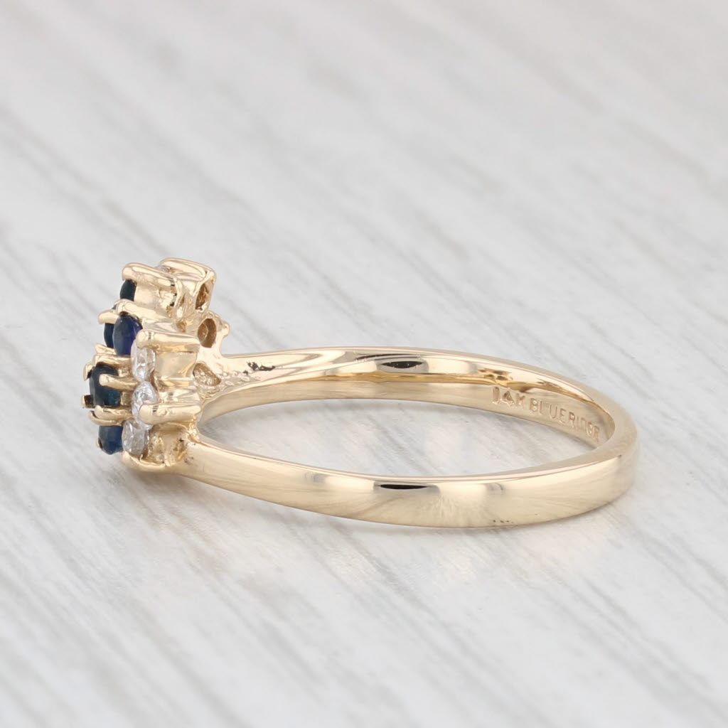 0.46ctw Blue Sapphire and Diamond Ring Enhancer - 14K Yellow Gold Size 6.5 - Perfect for Wedding Bands, Anniversary Gifts & Bridal Jewelry