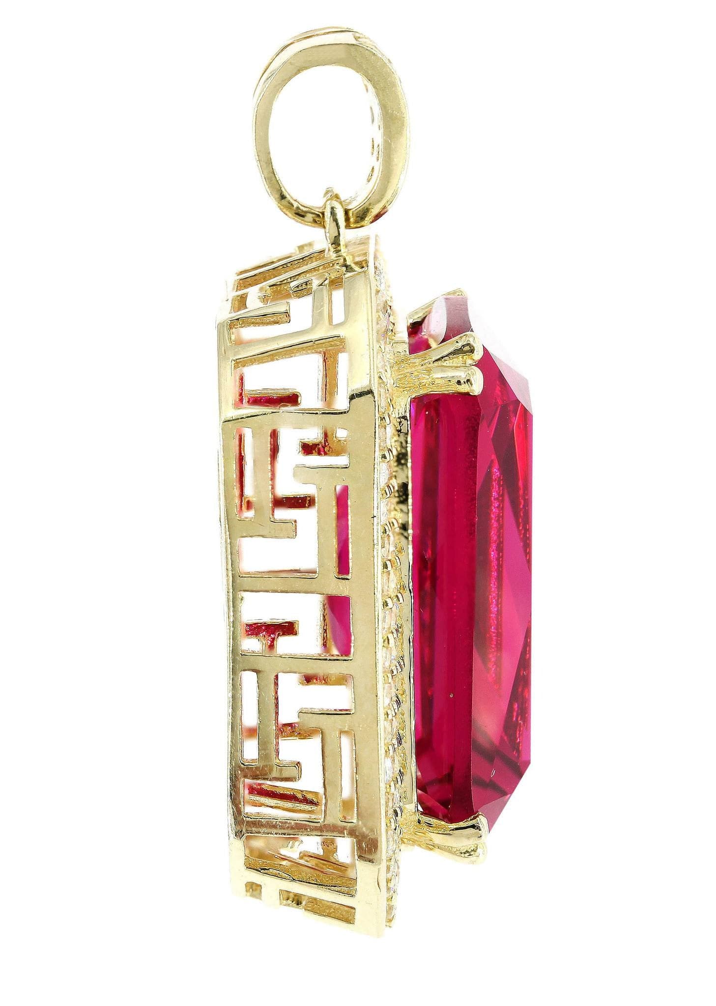 10K Gold Ruby Pendant Necklace for Women | 14.3 Grams Genuine Ruby Jewelry | Elegant Gift for Birthday, Anniversary & Valentine's Day