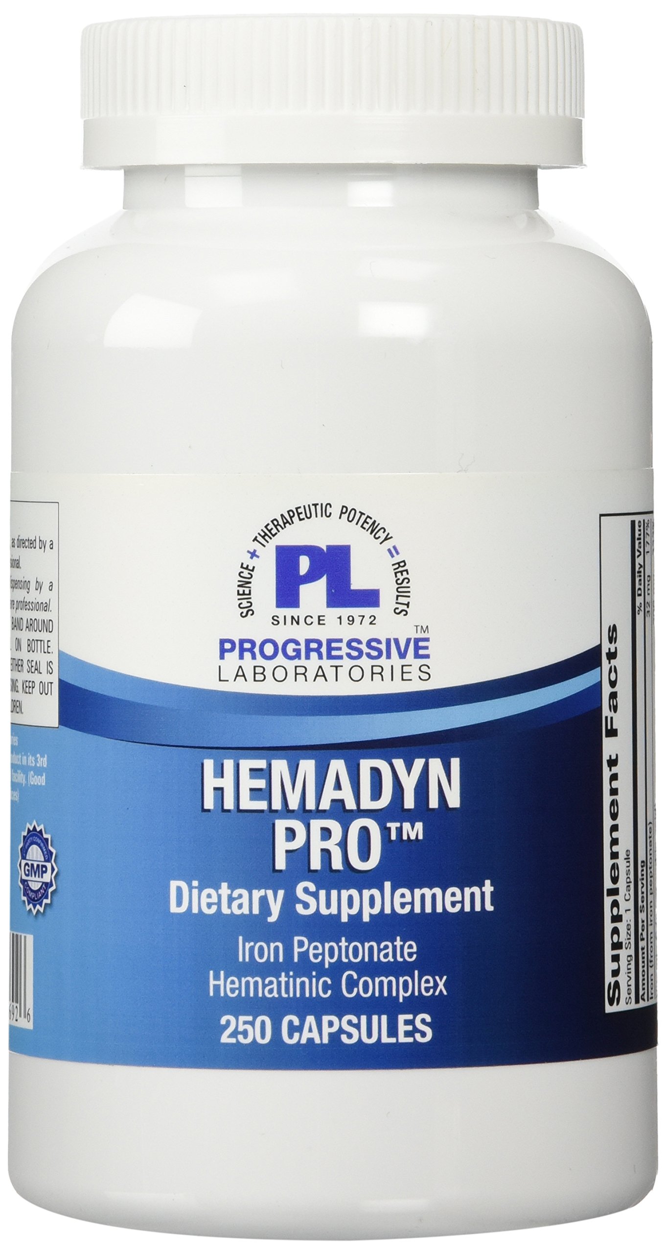 Progressive Labs Hemadyn Pro Supplement - 250 Capsules | Iron & Blood Health Support | Energy Booster for Active Lifestyles & Athletes