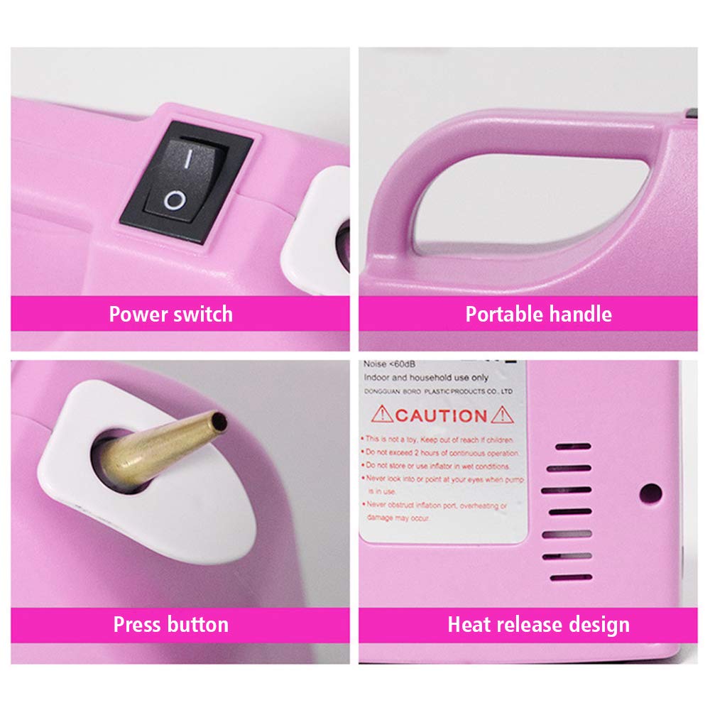 Portable Electric Balloon Pump - Rechargeable Magic Balloon Inflator for Twisting & Modeling Balloons | Fast Party Decoration Tool | Perfect for Birthday, Wedding & Baby Shower Events (Pink)