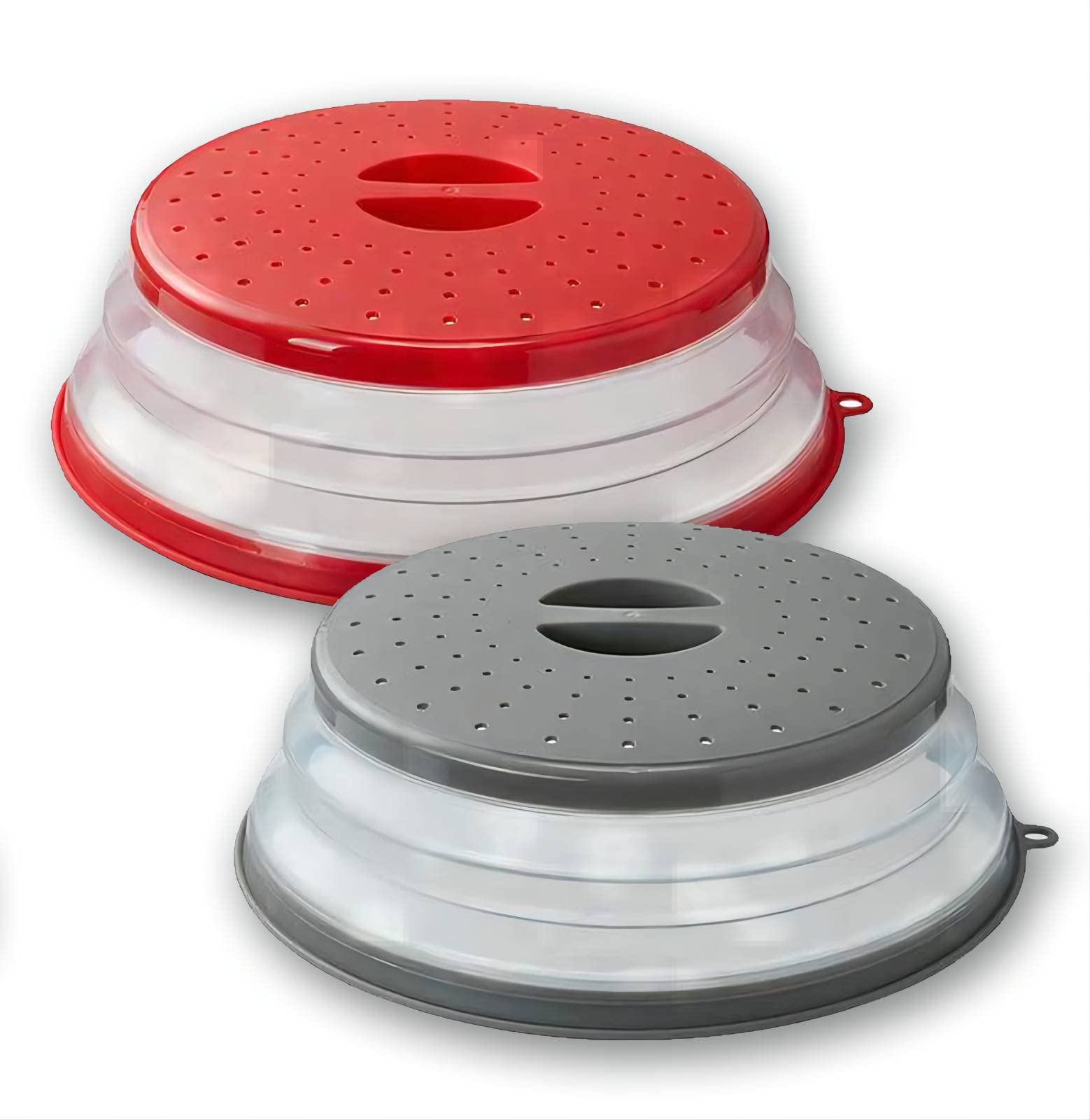 WENWELL Microwave Splatter Cover - 10.5 Inch BPA-Free Silicone & Plastic Splash Guard for Bowls & Plates (2-Pack) | Dishwasher Safe | Perfect for Reheating Food & Preventing Messes in Microwave Cooking