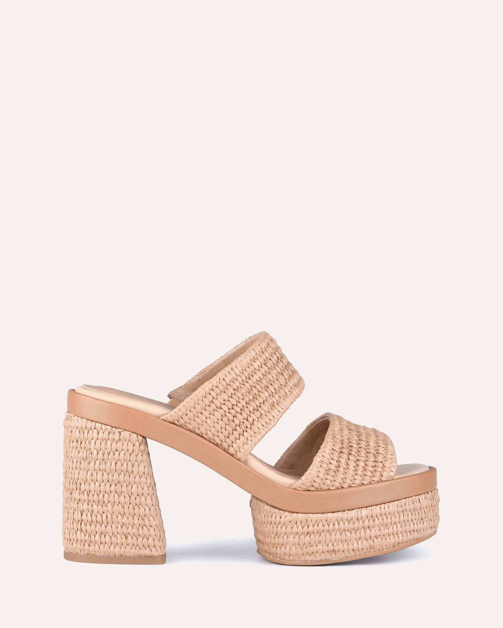 FELICITY Women's High Heel Platform Sandals - Tan Raffia Strappy Summer Beach Wedding Shoes for Women | Comfortable & Stylish for Parties, Vacations, and Date Nights