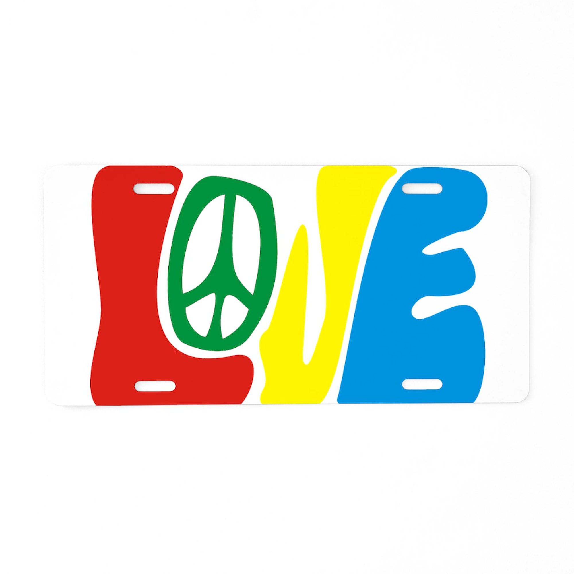 Love & Peace Aluminum License Plate - Custom Front Vanity Tag for Cars, Trucks & Motorcycles - Perfect for Personalization & Road Trips